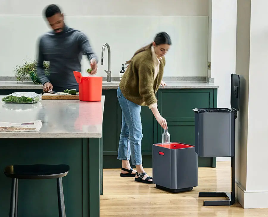 Max 60L Grey Waste & Recycling Bin