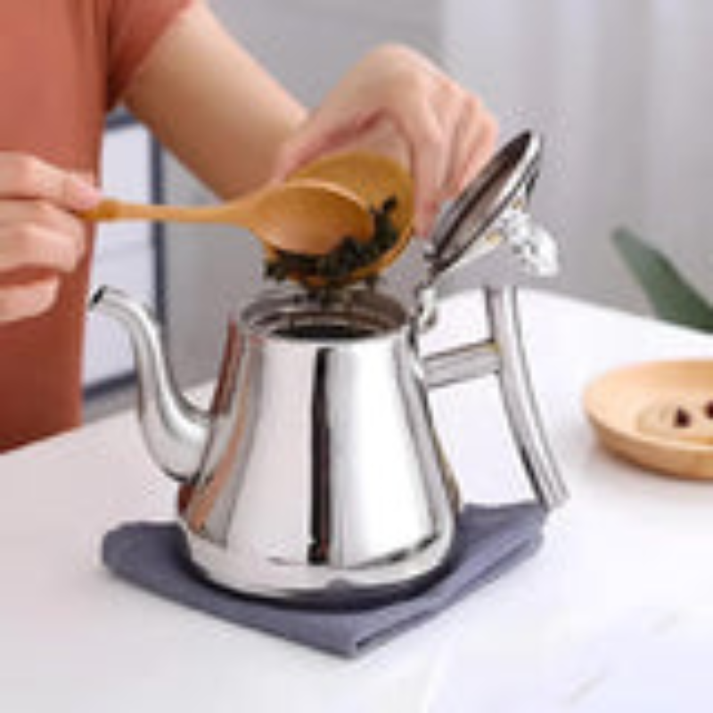 Modern Stainless Steel Kettle with Integrated Filtration System