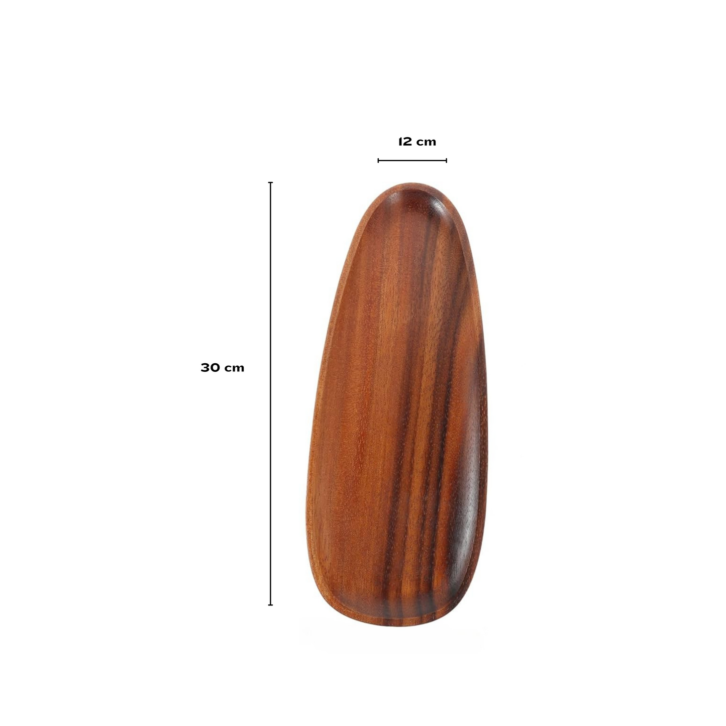 Elegant Oval-Shaped Acacia Wood Serving Trays | 5-Piece Set