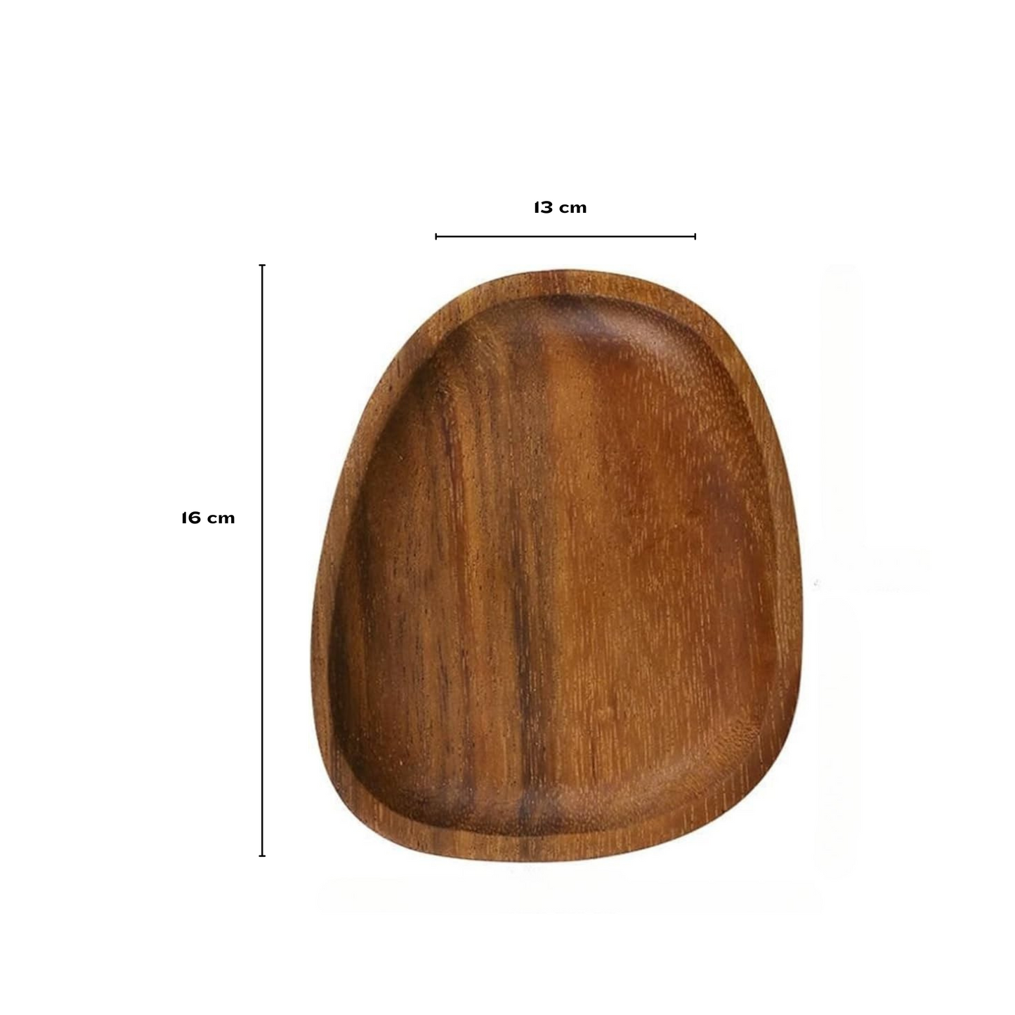 Elegant Oval-Shaped Acacia Wood Serving Trays | 5-Piece Set