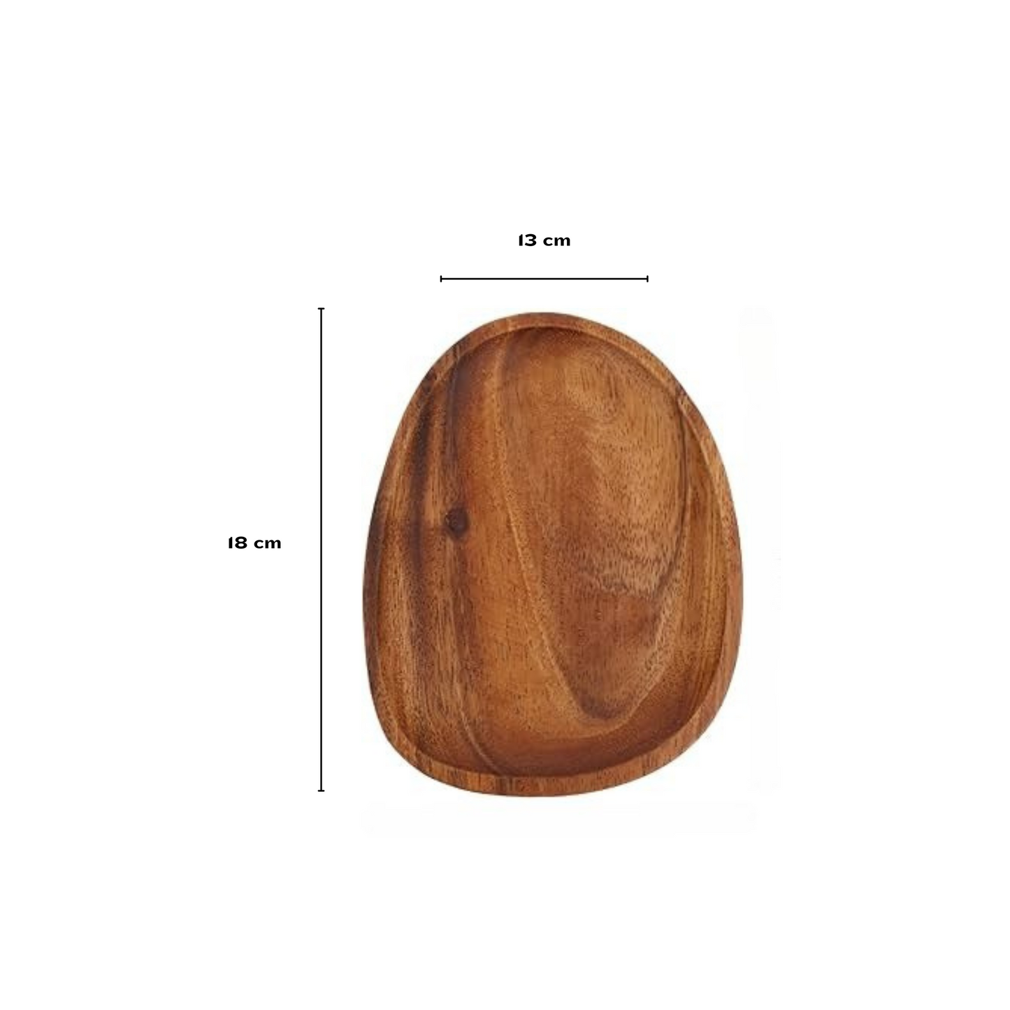 Elegant Oval-Shaped Acacia Wood Serving Trays | 5-Piece Set