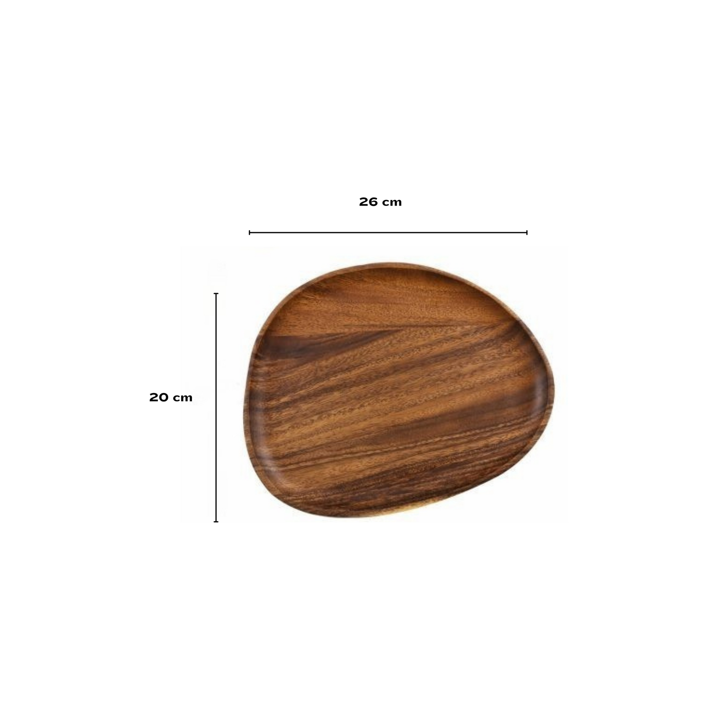 Elegant Oval-Shaped Acacia Wood Serving Trays | 5-Piece Set