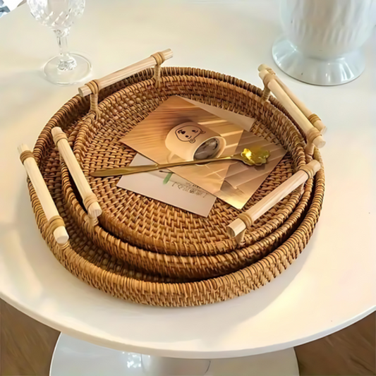 Durable Handwoven Rattan Tray
