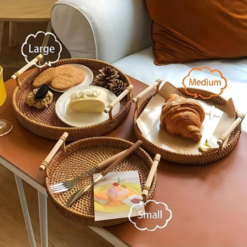 Durable Handwoven Rattan Tray