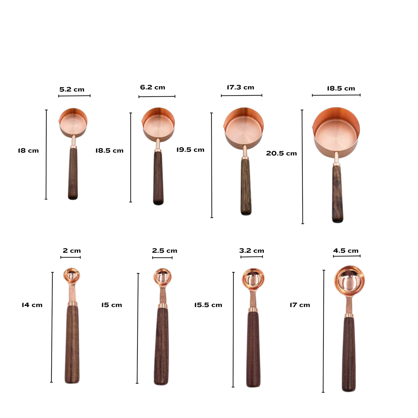 Elegant Gleam Copper Measuring Tools for Kitchen