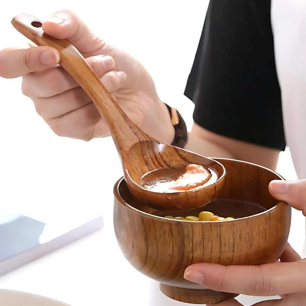 Eco-Friendly Natural Wood Soup Spoon